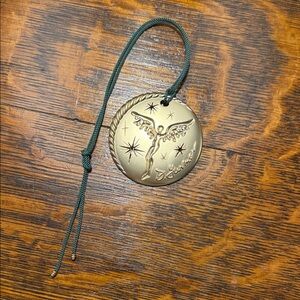 David Yurman Gold Angel Ornament with Green Cord 2025